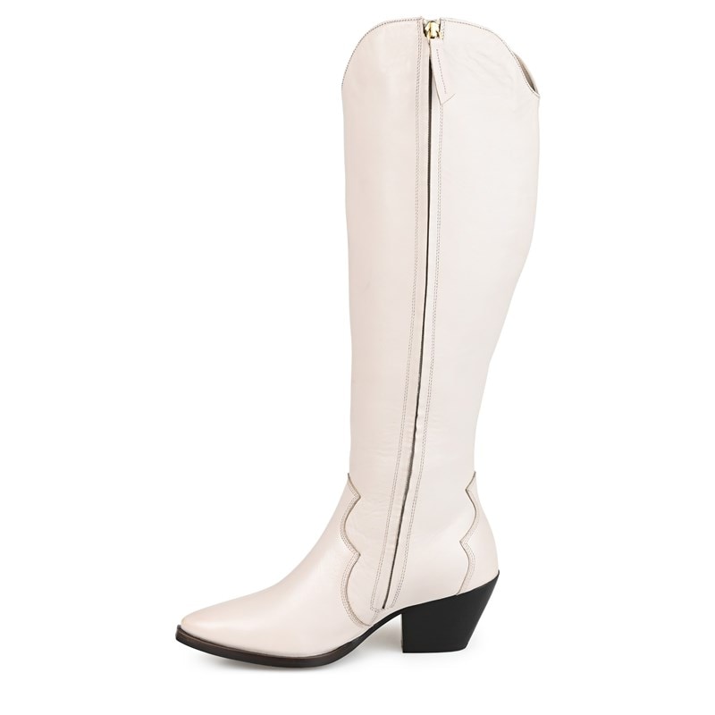 Women's Pryse Wide Calf Knee High Western Boots (Bone Leather)