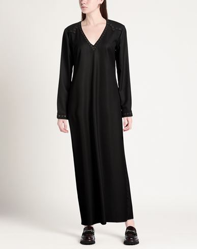 Woman Maxi dress Black Size S Polyester, Viscose, Elastane
