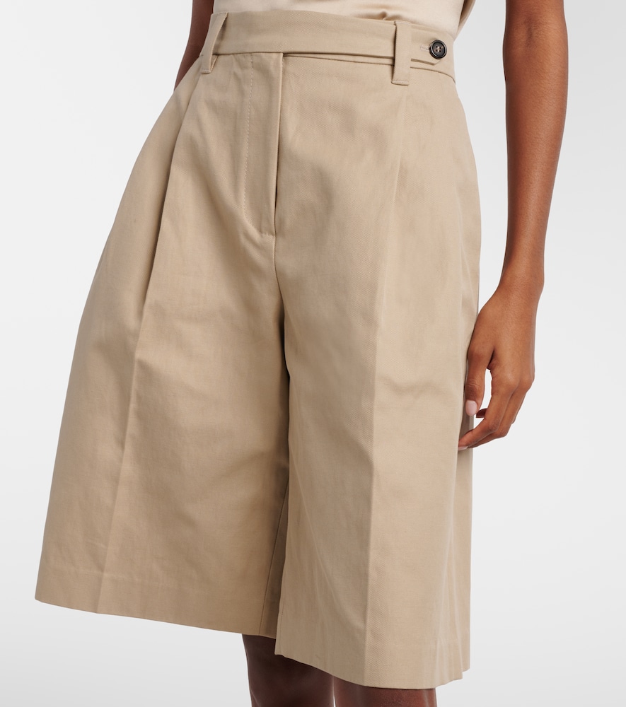 Cotton and linen shorts