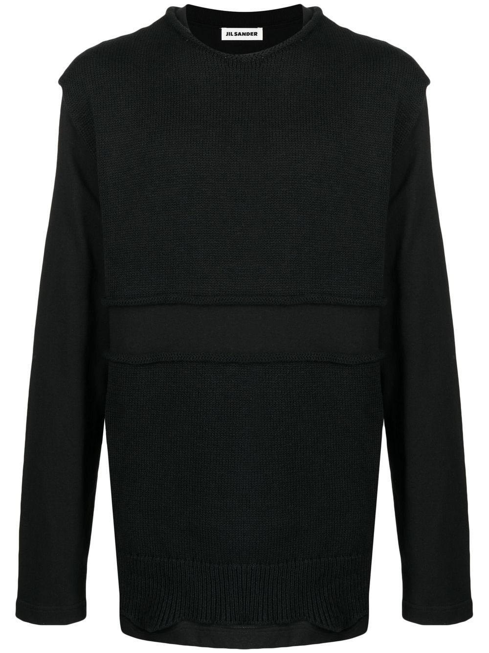 Layered knit sweatshirt - Black