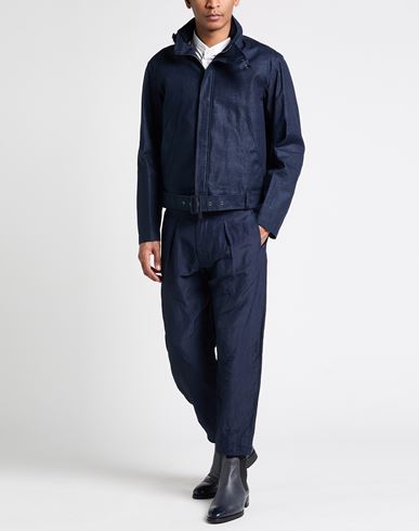 Man Jacket Navy Size 36 Linen, Polyester