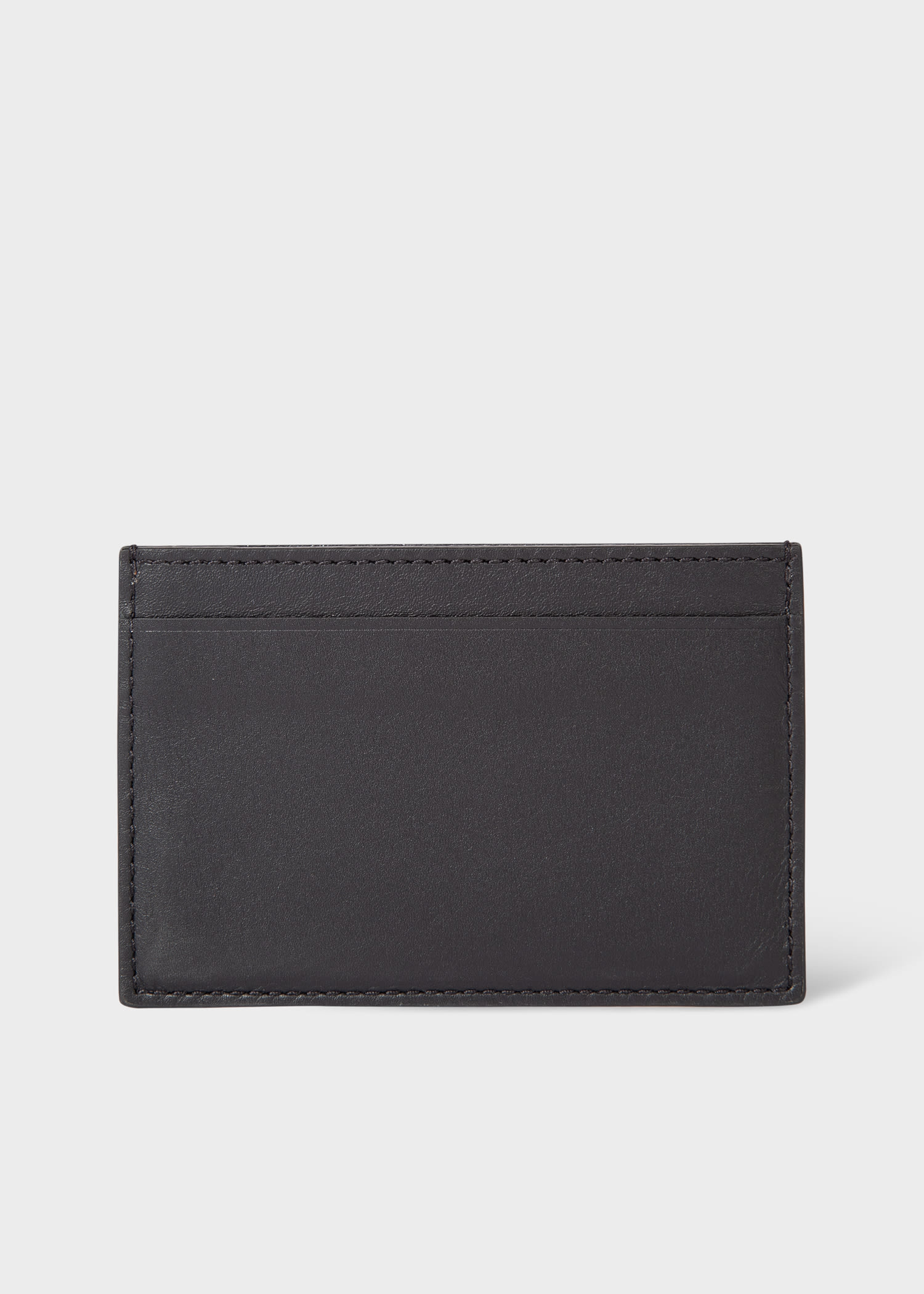 Black Leather Monogrammed Credit Card Holder