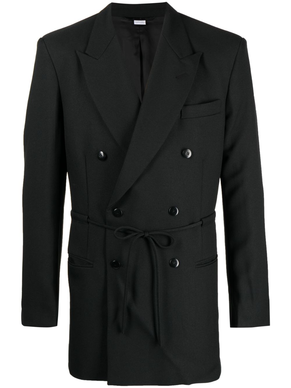 Long-sleeved drawstring blazer - Black