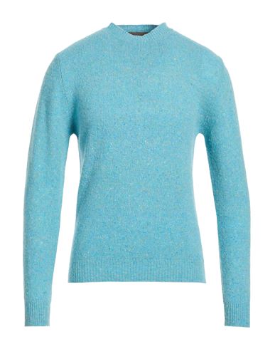 Man Sweater Turquoise Size S Wool, Recycled polyamide, Silk