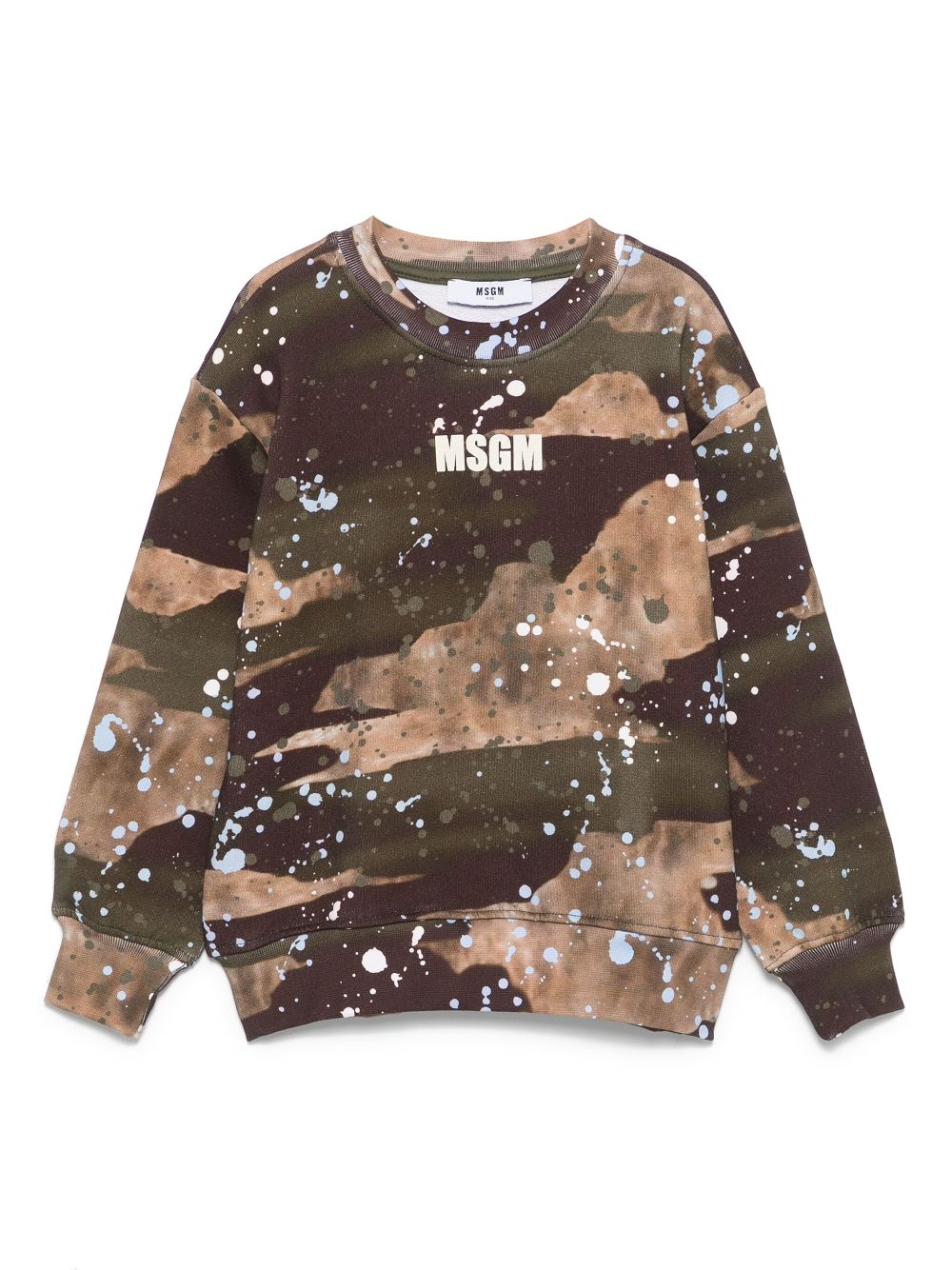 Paint splatter-detail sweatshirt - Brown