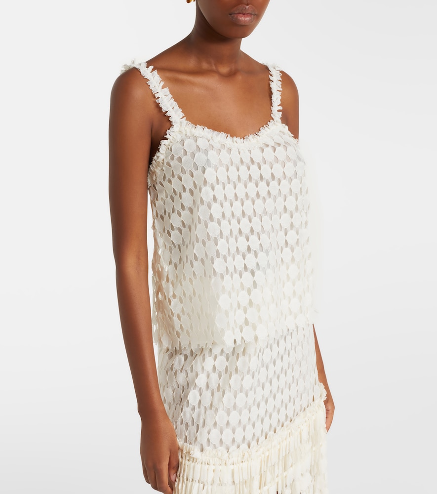 Francoise lace cotton-blend top