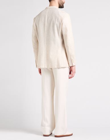 Man Blazer Ivory Size 44 Lyocell, Linen