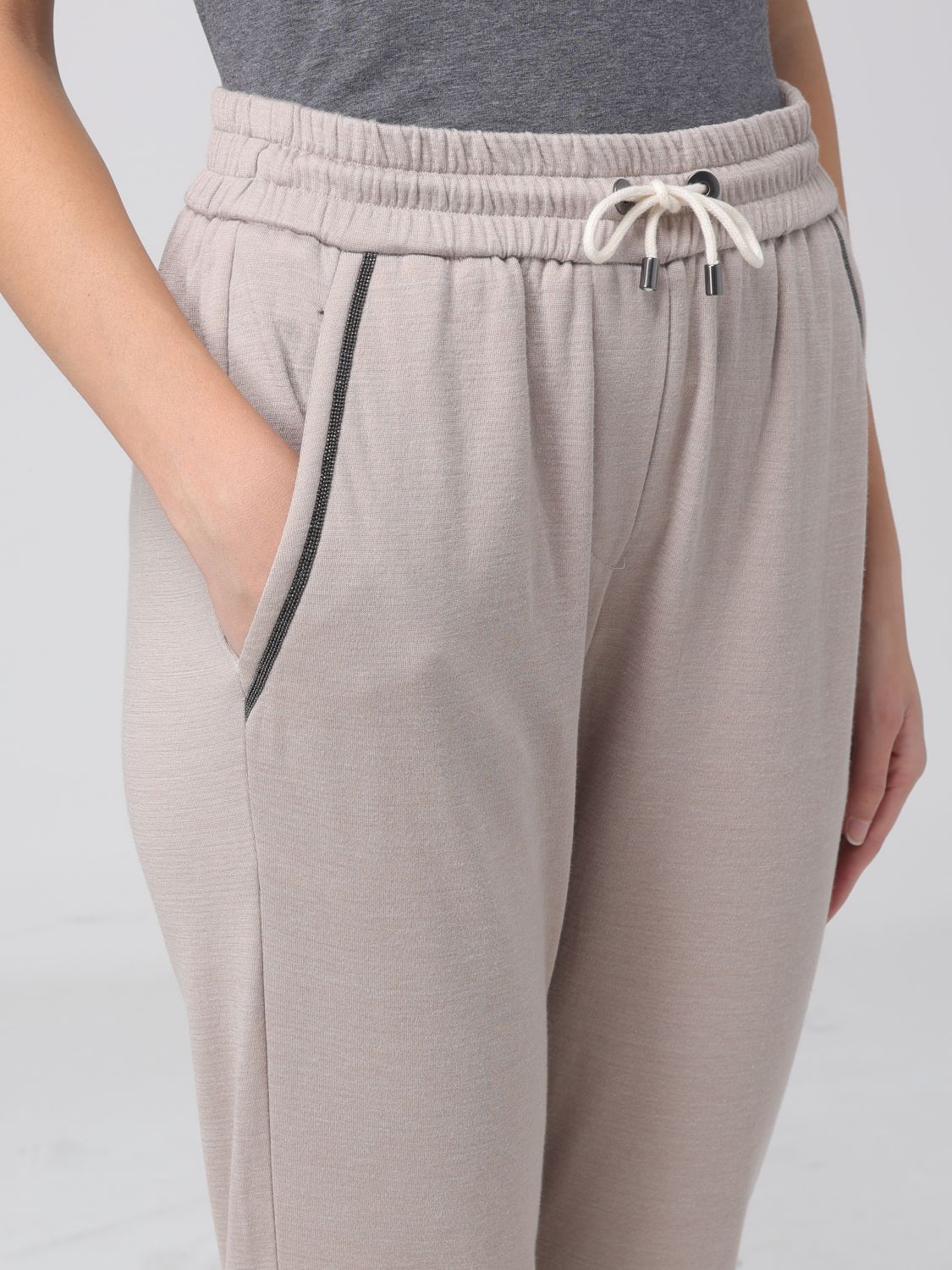 Pants in cotton and silk