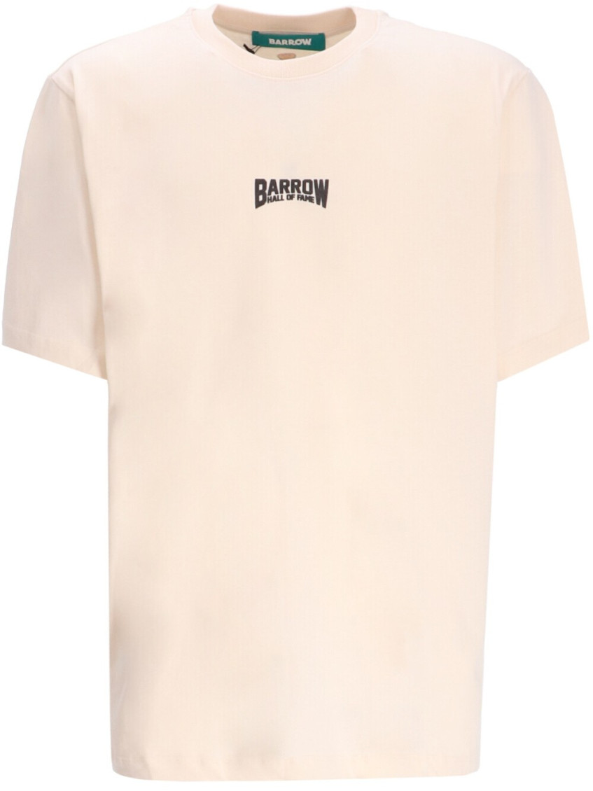 Beige Crewneck Graphic Print T-Shirt