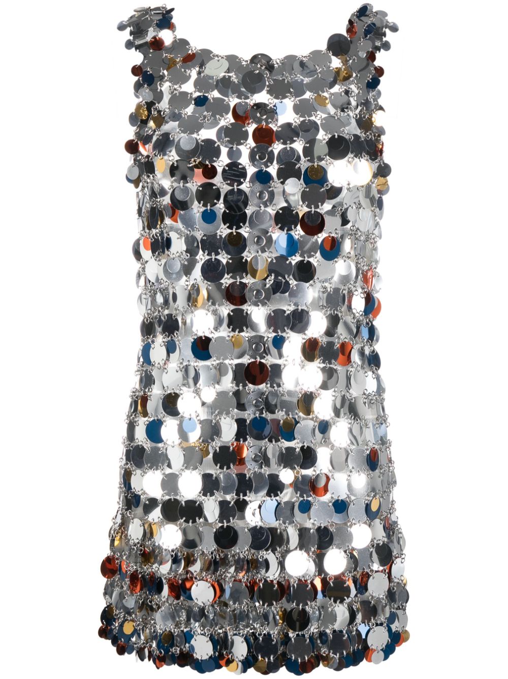 Sequin-embellished V-neck minidress - Silver