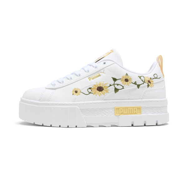 PUMA Mayze Sunflower Embroidery Women's Sneakers in White