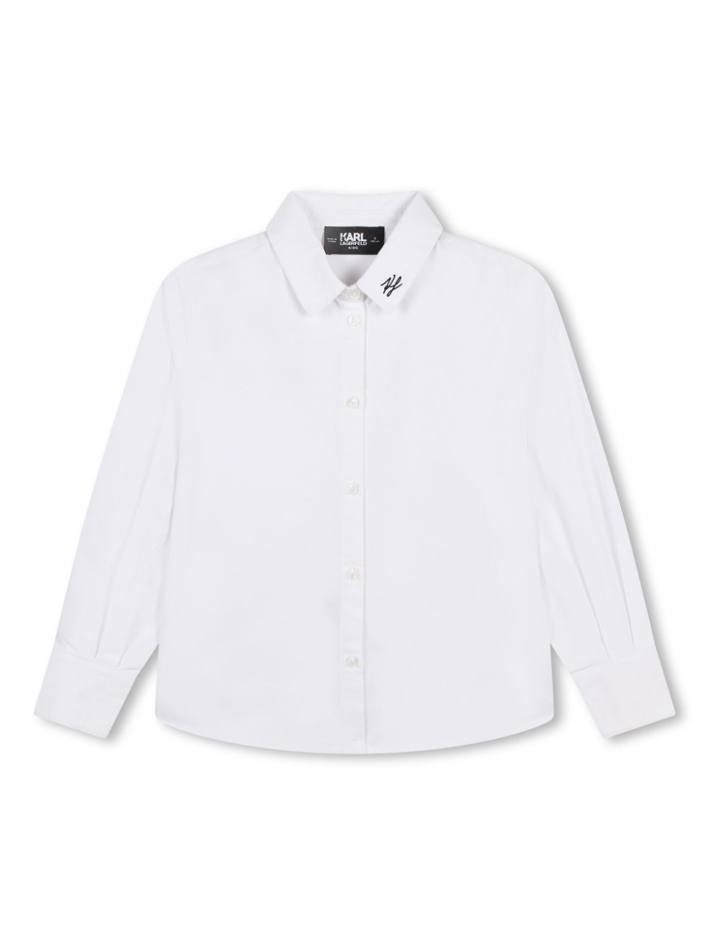 Logo-embroidered button-up shirt - White
