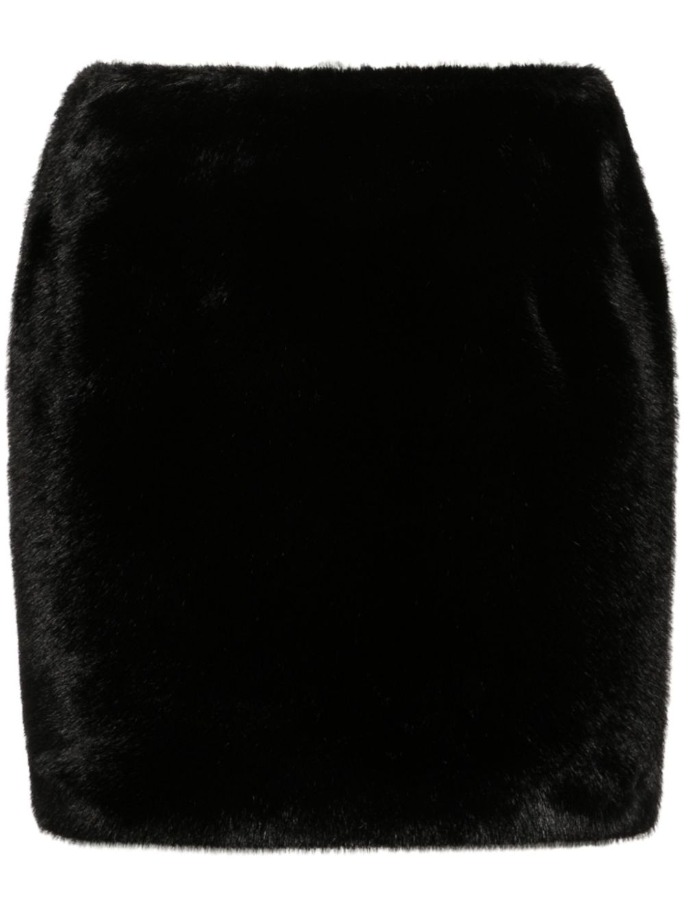Faux-fur mini skirt - Black