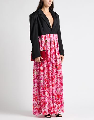 Woman Maxi dress Black Size M Polyester, Virgin Wool, Elastane, Silk, Viscose