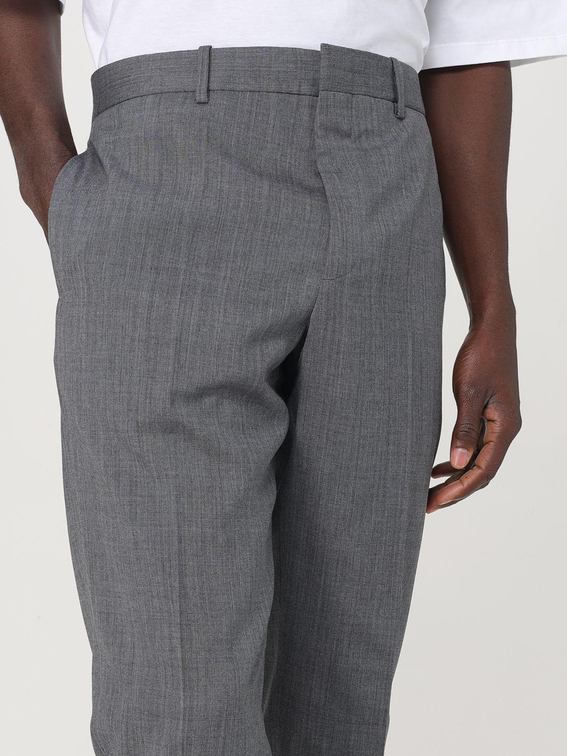 Slim-fit wool trousers - Grey