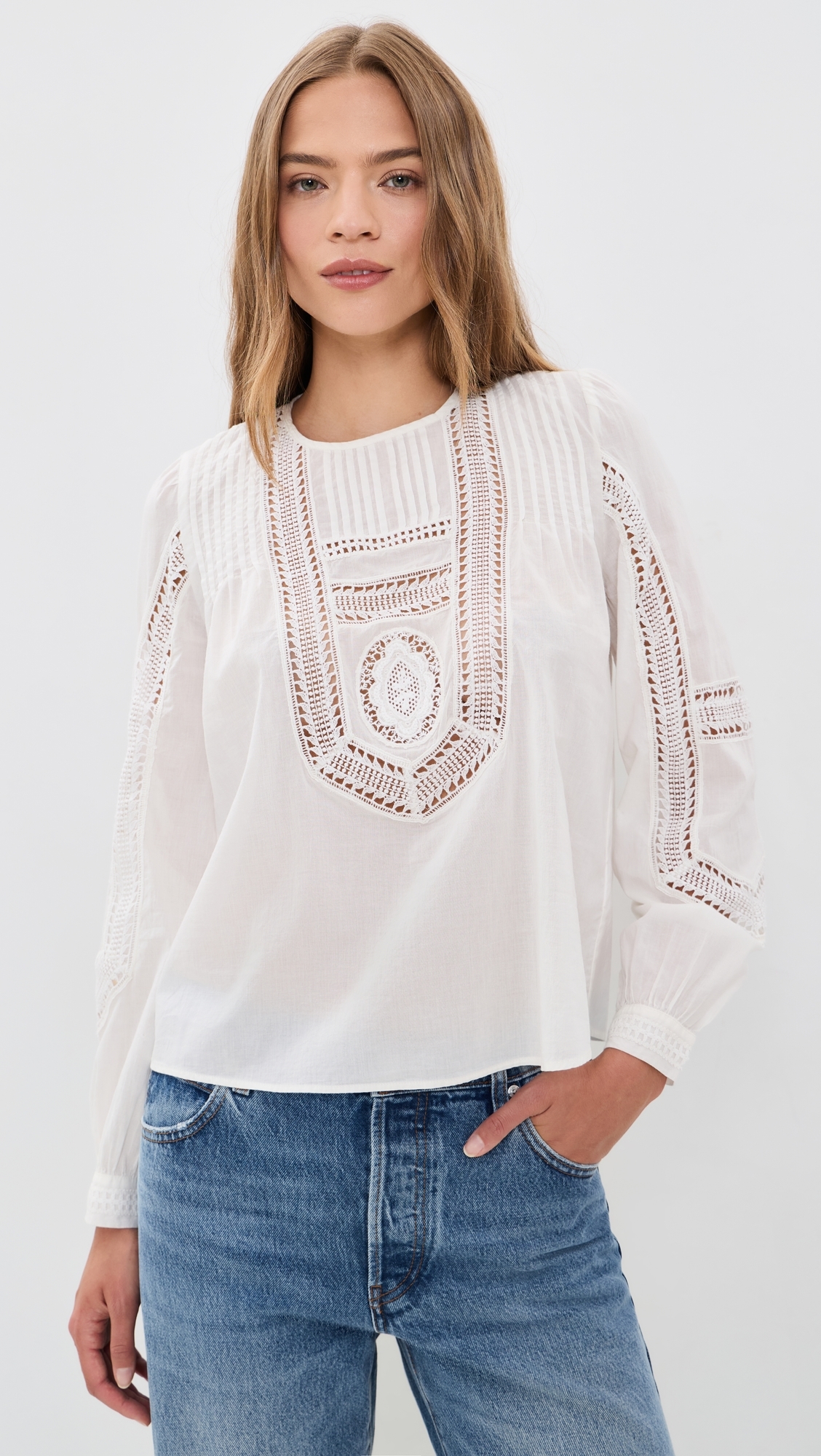 Marlowe Long Sleeve Cotton Top Pristine