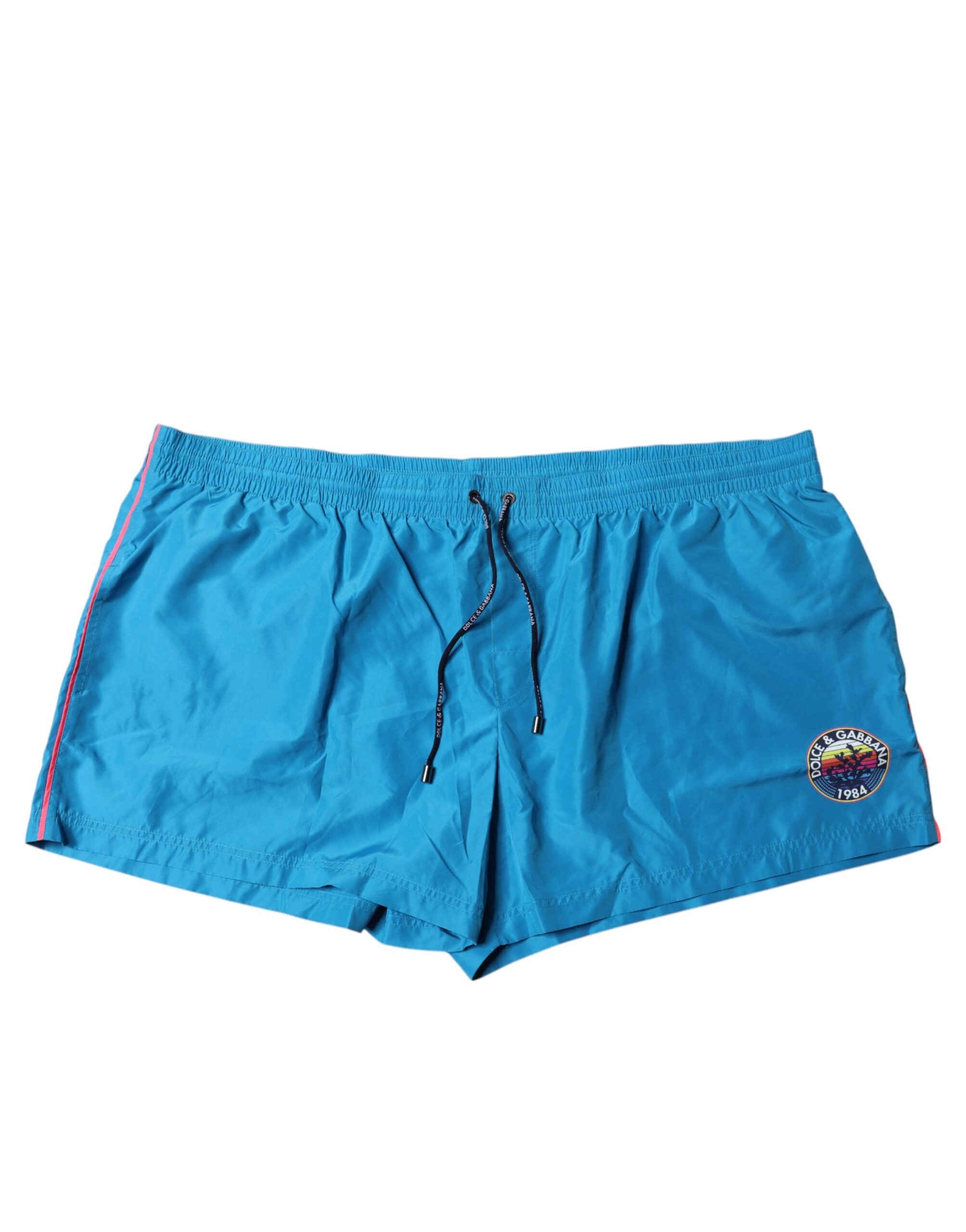 Logo-Print Swim Shorts — Blue