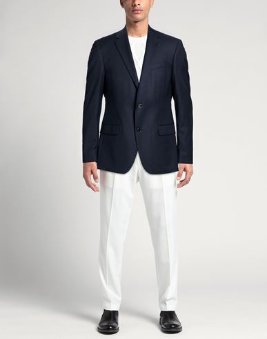 Man Blazer Navy Size 38 Virgin Wool, Elastane