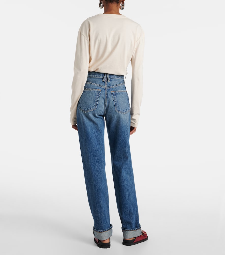 London Turn Up high-rise straight jeans