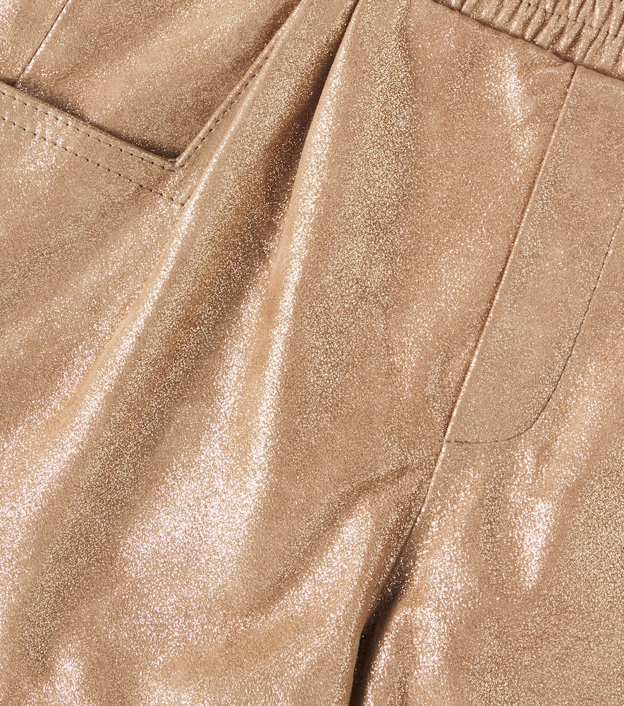 Donsje Piep ruffled metallic leather vest