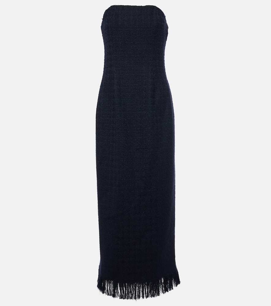 Tweed wool and mohair-blend bustier dress