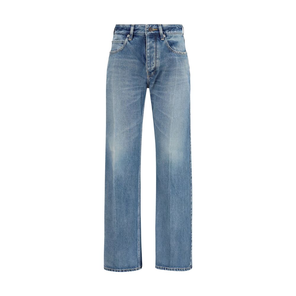 Straight-Leg Denim Jeans — Blue