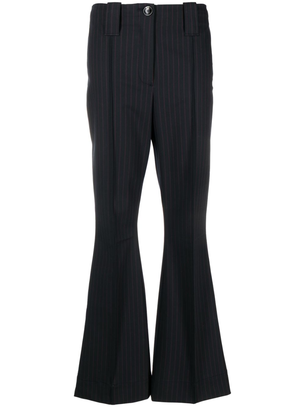 Pinstripe flared trousers - Blue