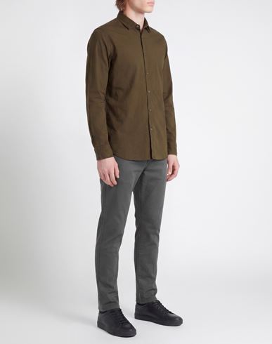 Man Shirt Military green Size XL Cotton, Elastane
