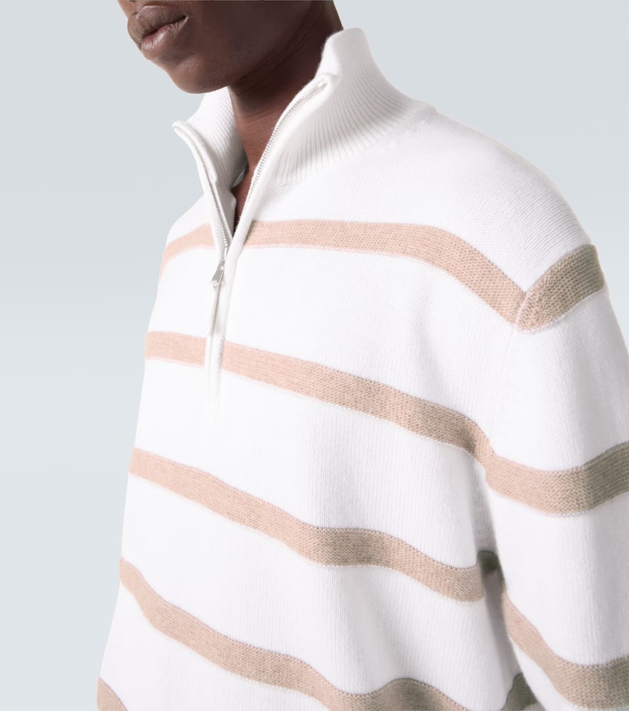 Striped cotton and cashmere sweater