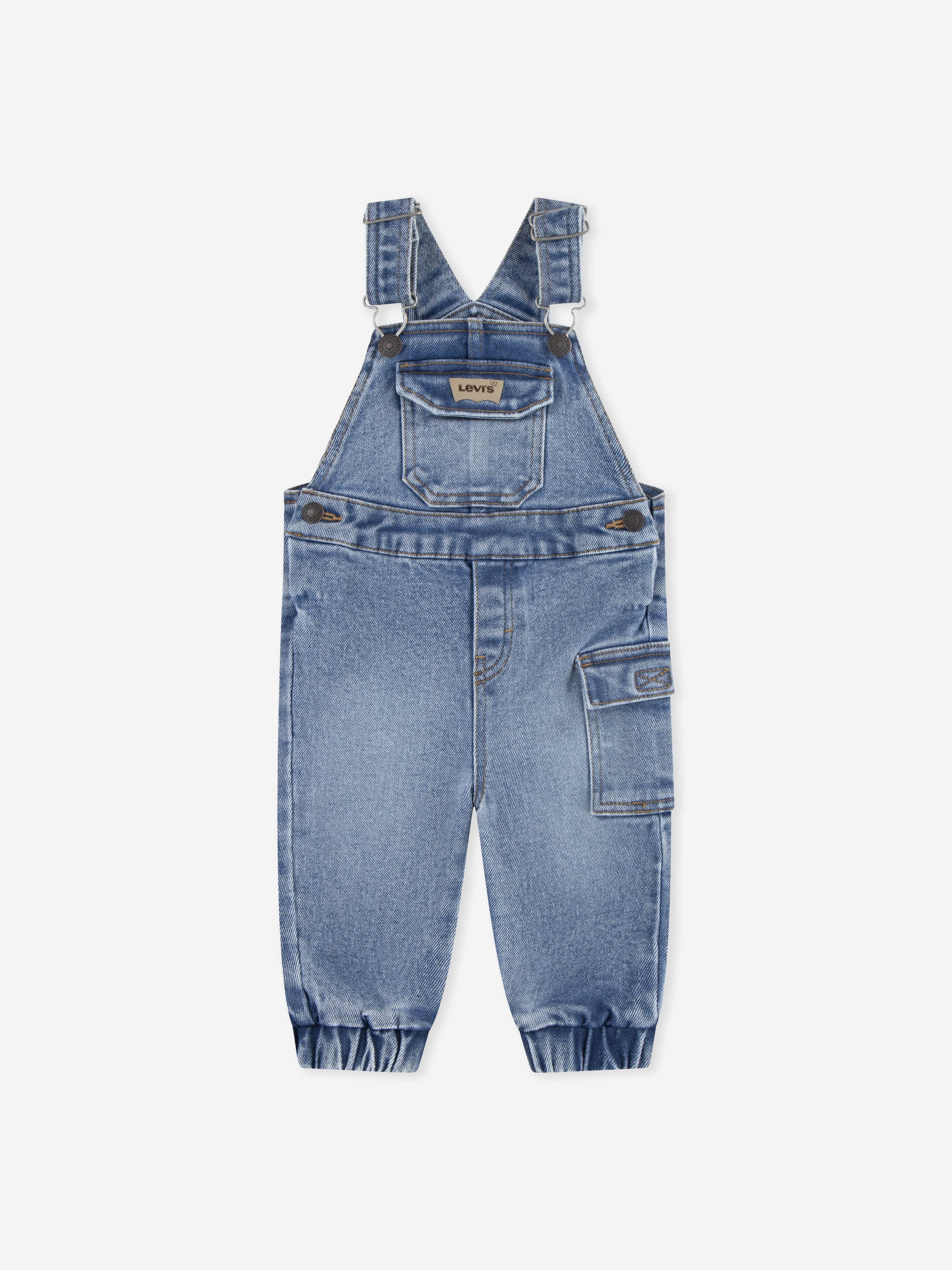 Levi's Kids Wear Baby Boys Loose Fit Cargo Dungarees in Blue 12 Mths