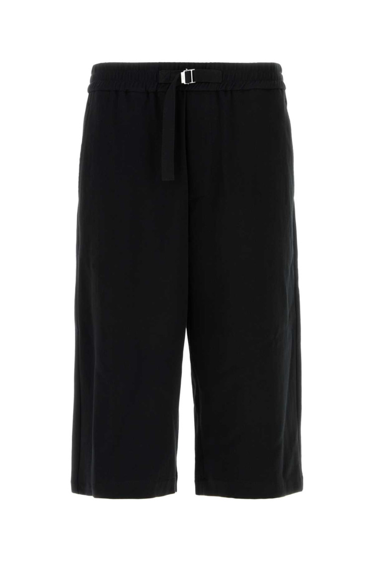 Black cotton bermuda shorts