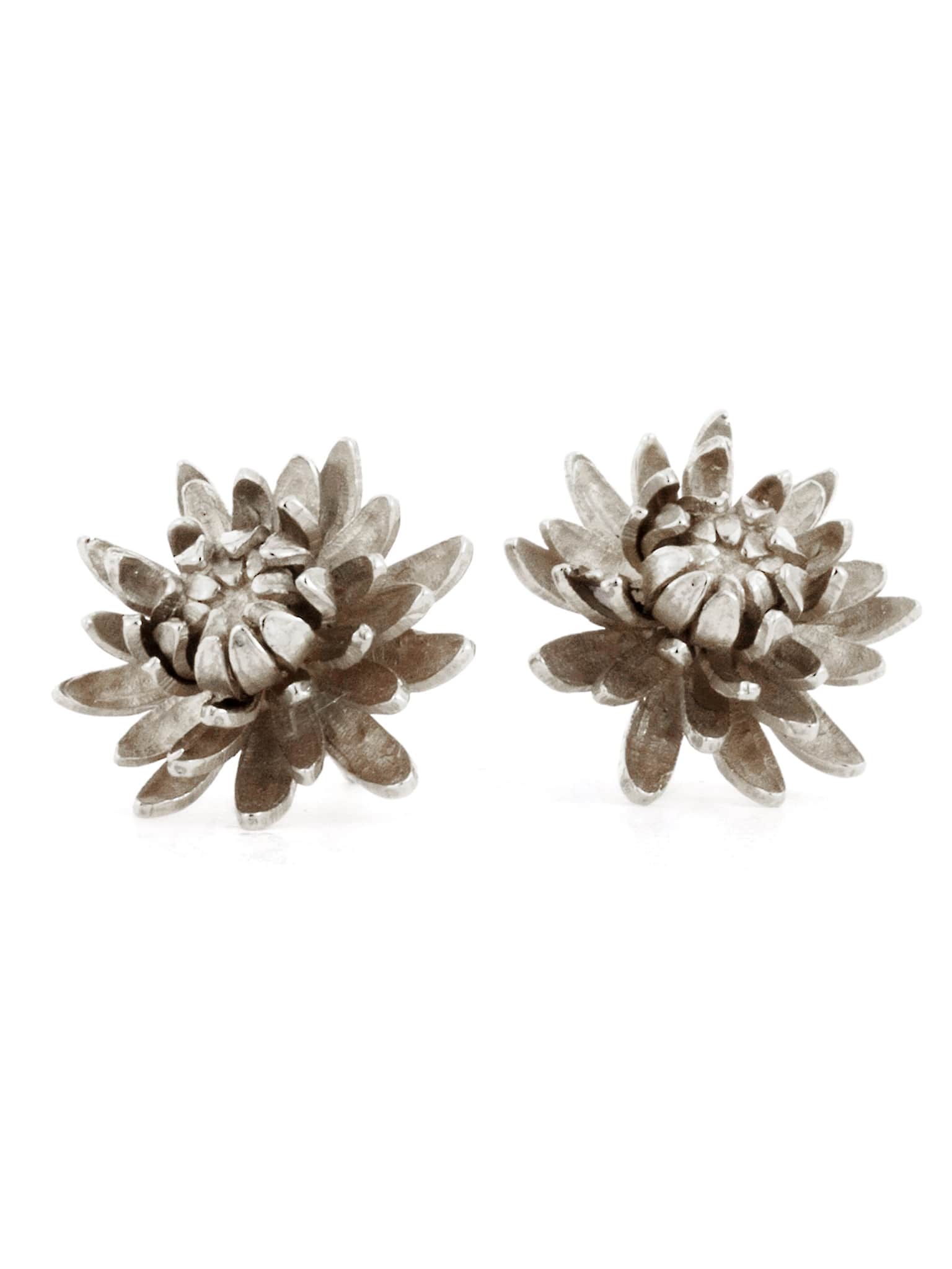Chrysanthemum Flower Stud Earrings by Jewellery
