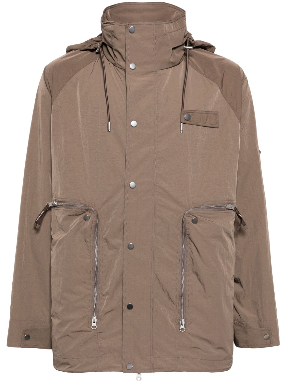 Hooded long-sleeve jacket - Brown
