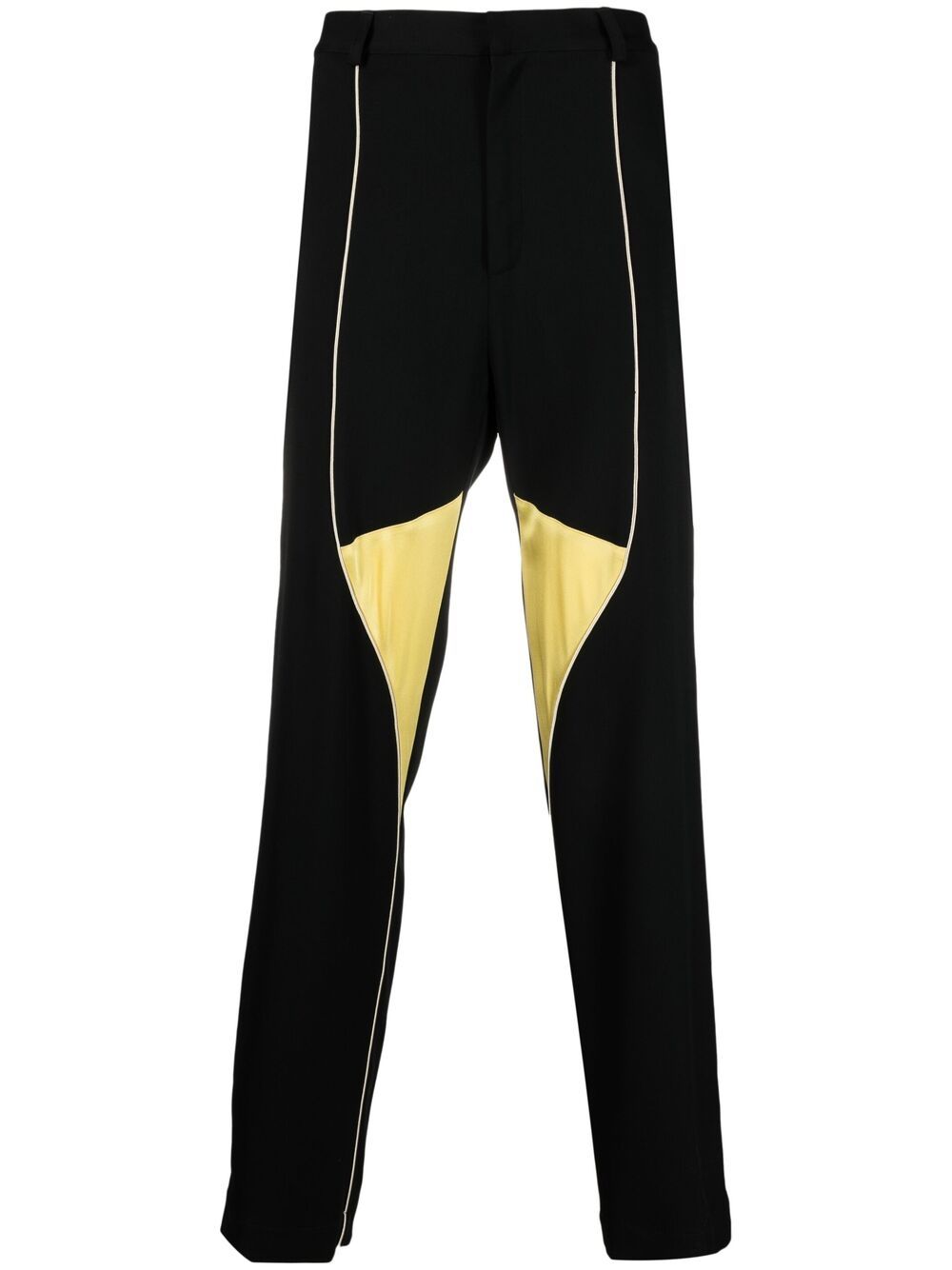 Colour-block straight trousers - Black