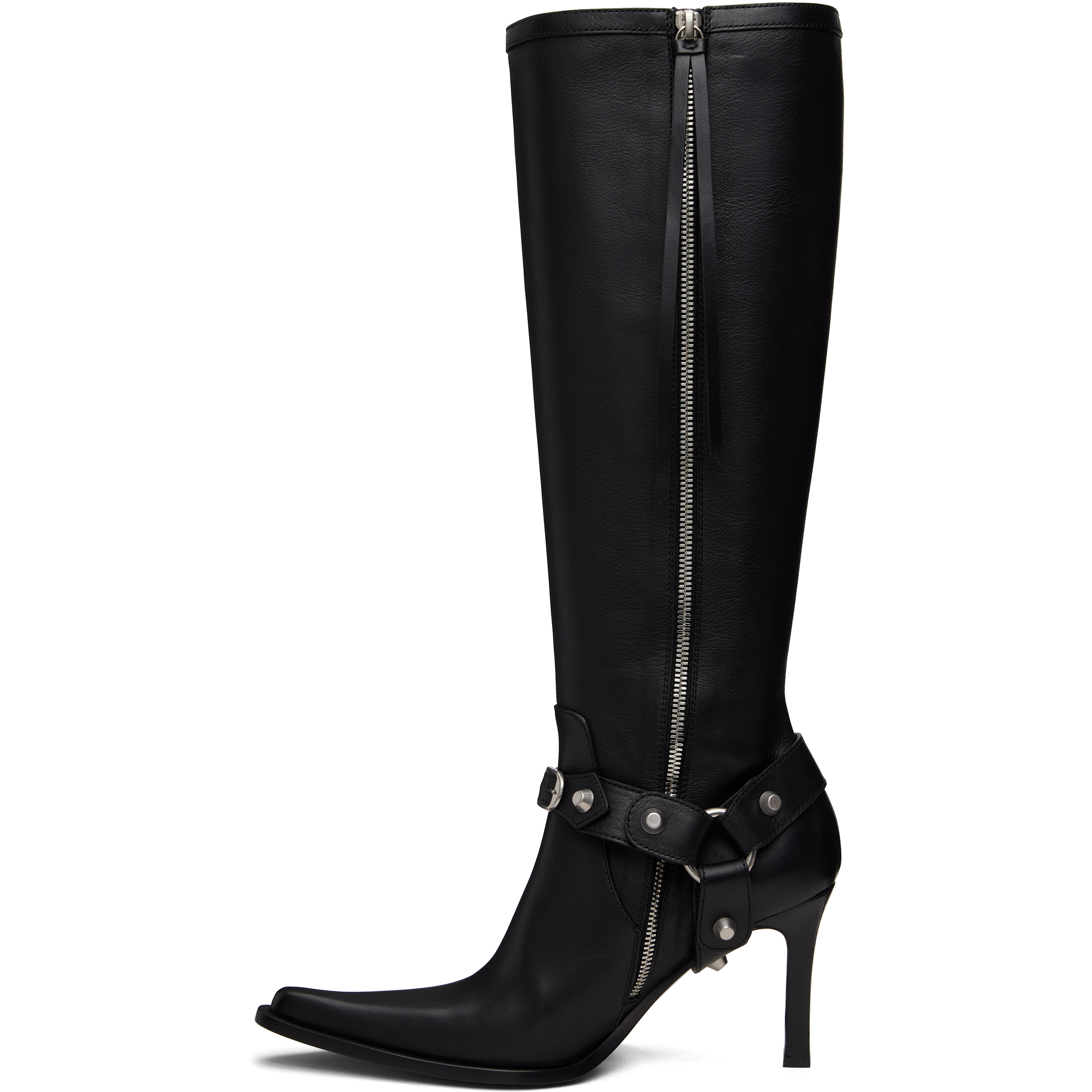Black City Harness Tall Boots