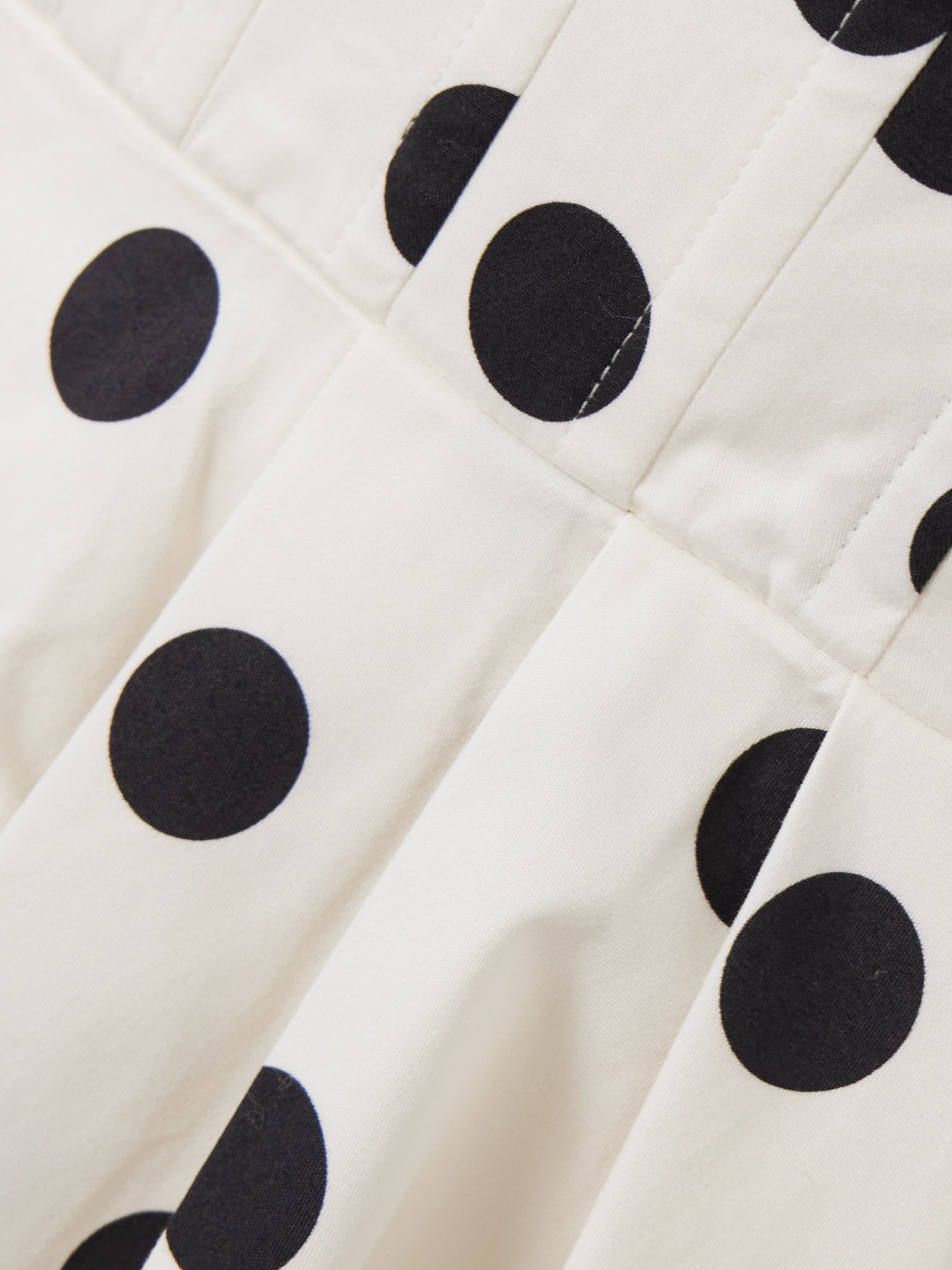 Maisie Pleated Polka-dot Cotton-blend Poplin Mini Dress - White