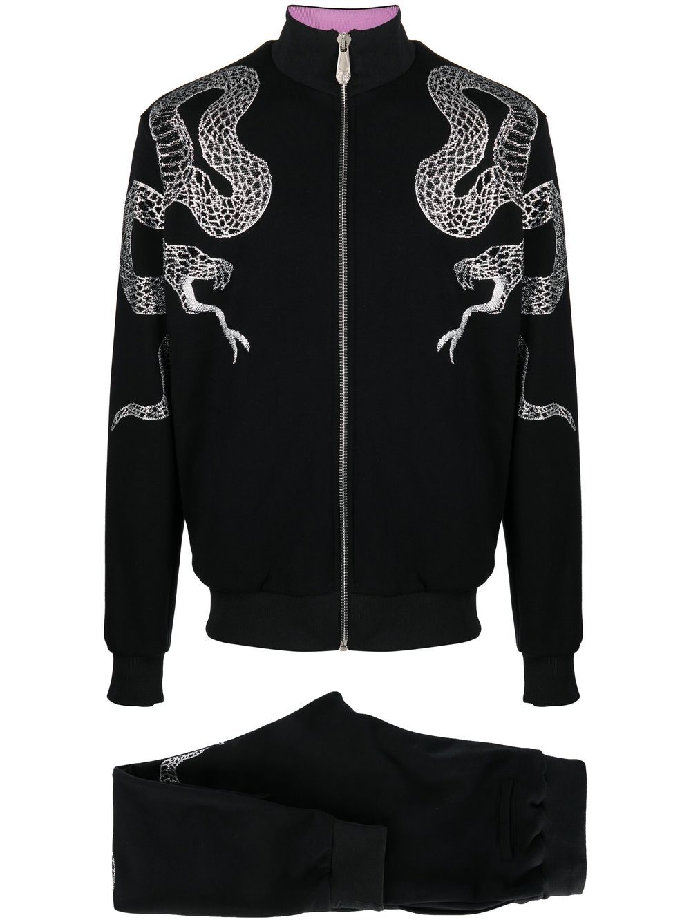 Crystal snake track suit - Black