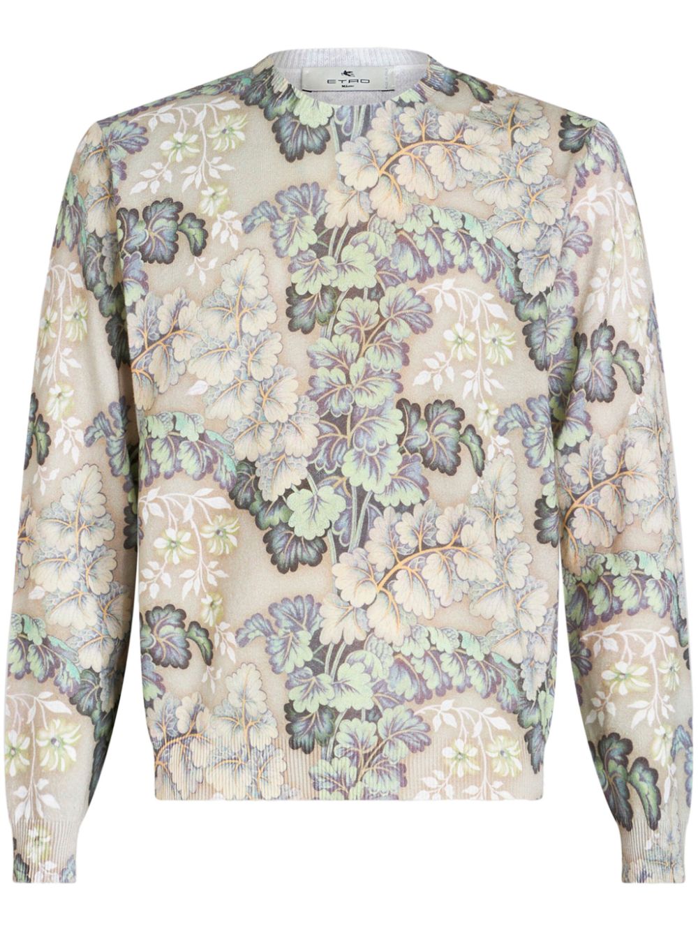 Floral-print crew-neck sweatshirt - Neutrals