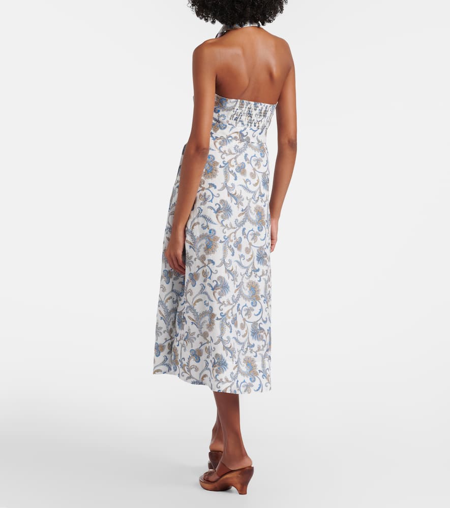 Mackey paisley ramie midi dress