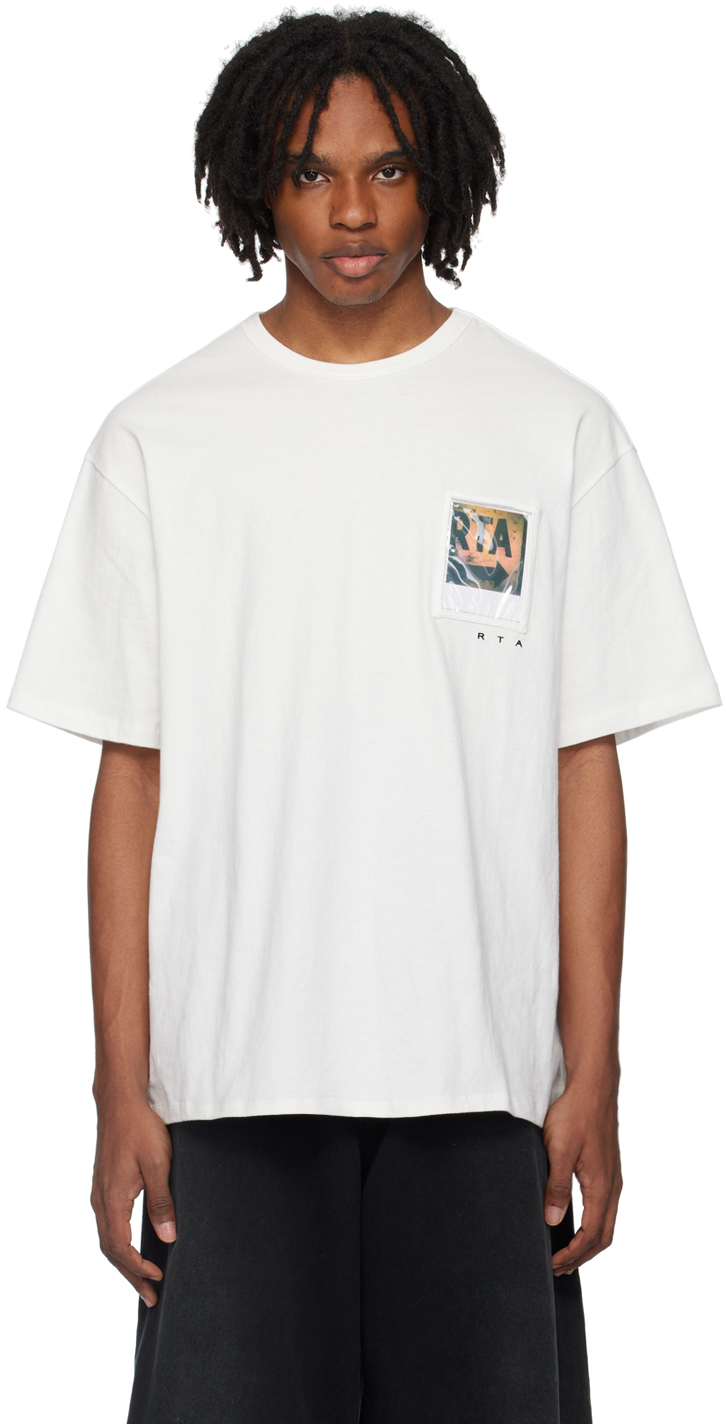 RTA White Photo Pocket T-Shirt