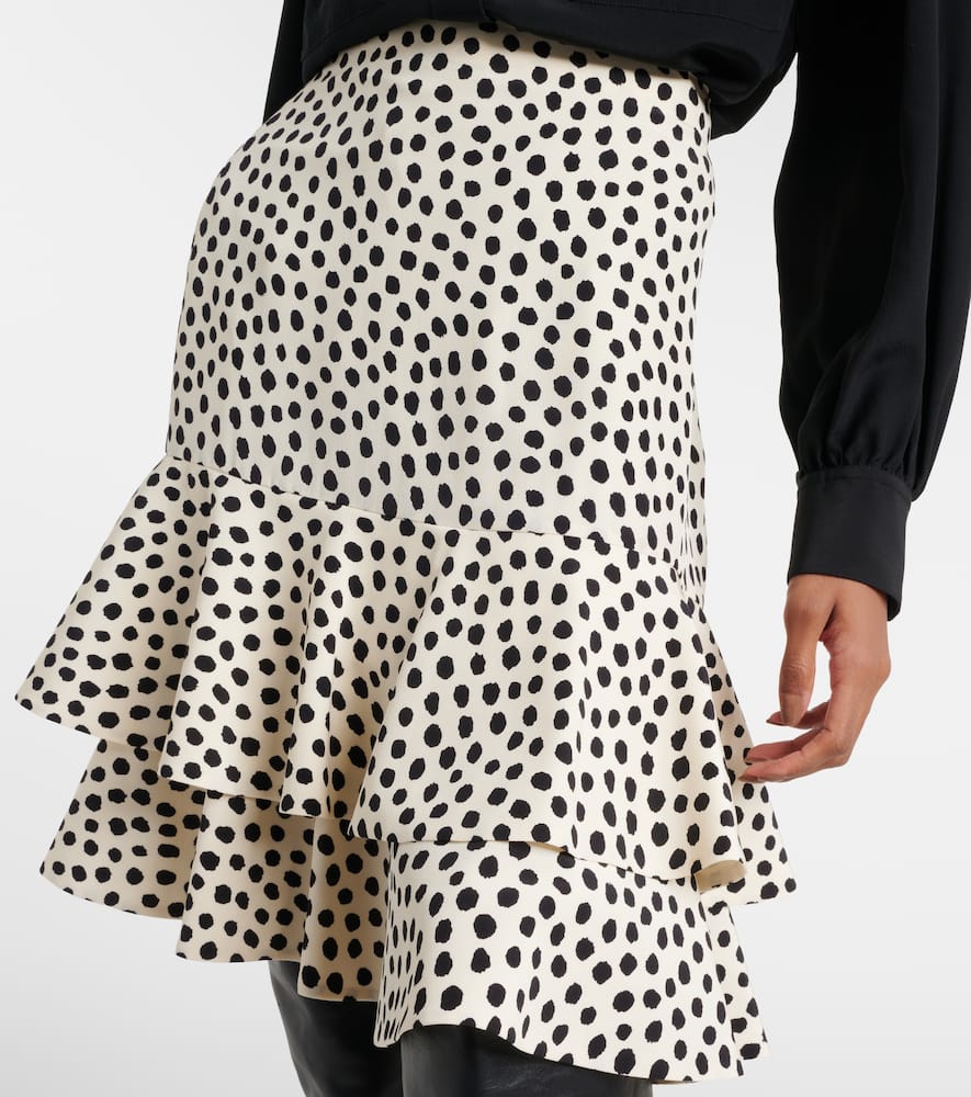 Chloé Polka-dot tiered silk miniskirt