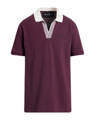 Man Polo shirt Plum Size M Cotton