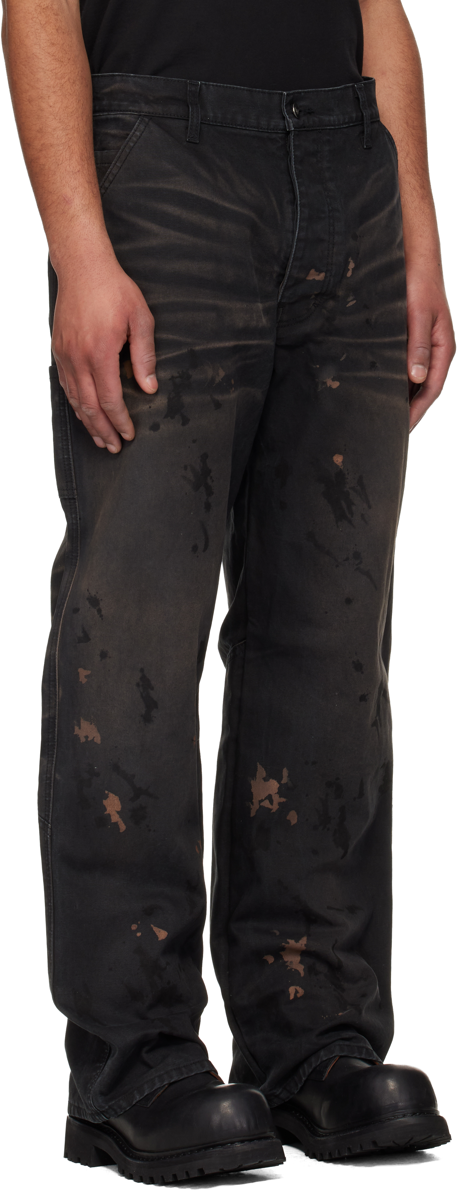 Black Underground Painter Trousers