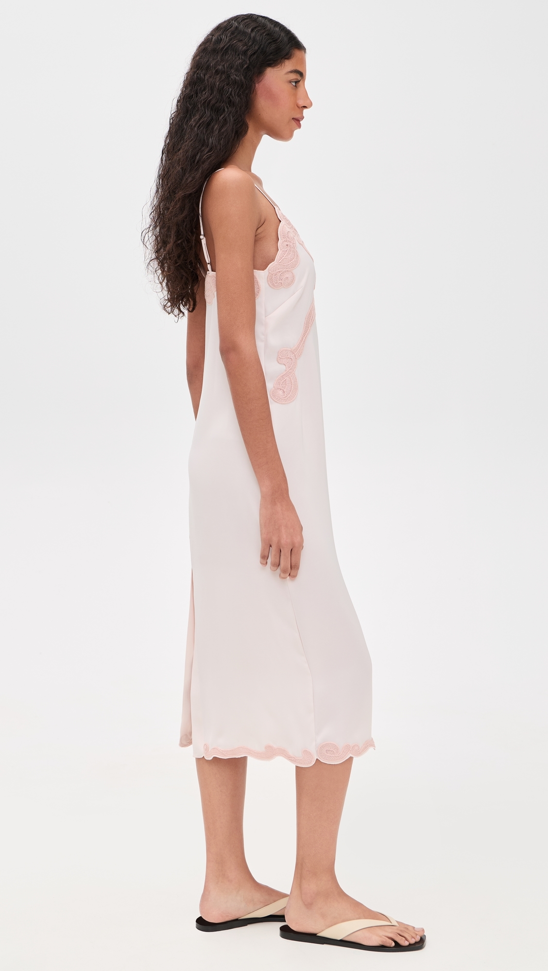 Ann Embroidered Slip Dress Blush