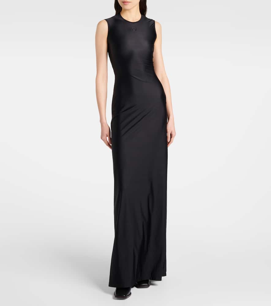 Draped jersey maxi dress