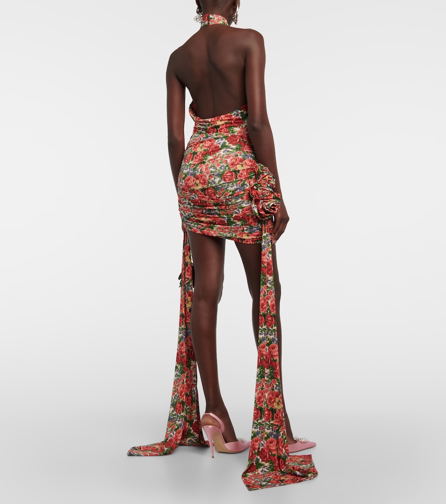 Floral draped miniskirt