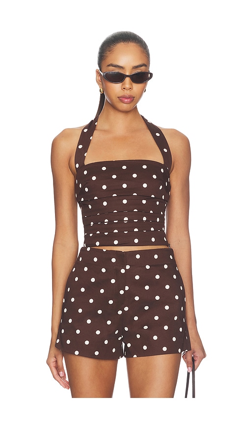 L'Academie Polina Top in Brown. S. Also in