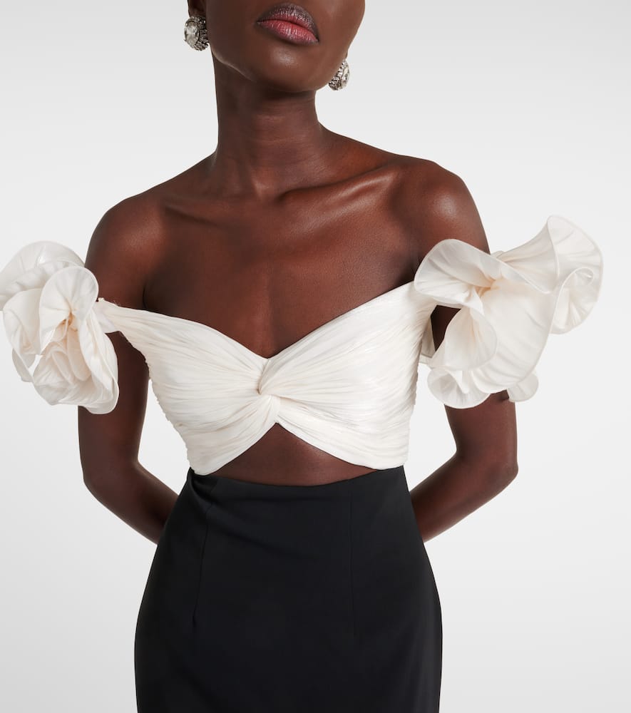 Ziselle cutout Lurex and crêpe midi dress