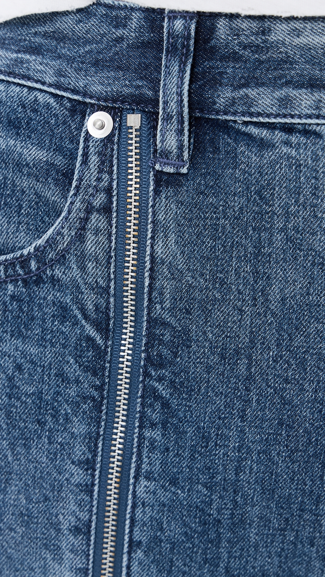 Zippered Denim Joggers Classic Blue