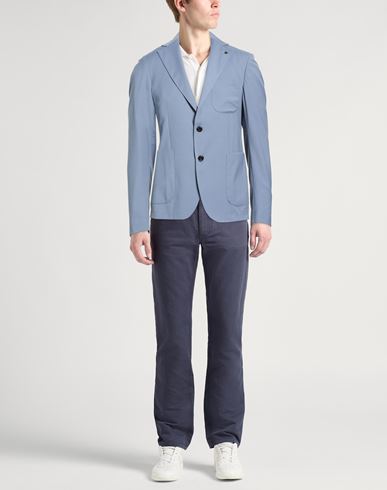Man Blazer Slate blue Size 38 Polyester, Wool, Elastane
